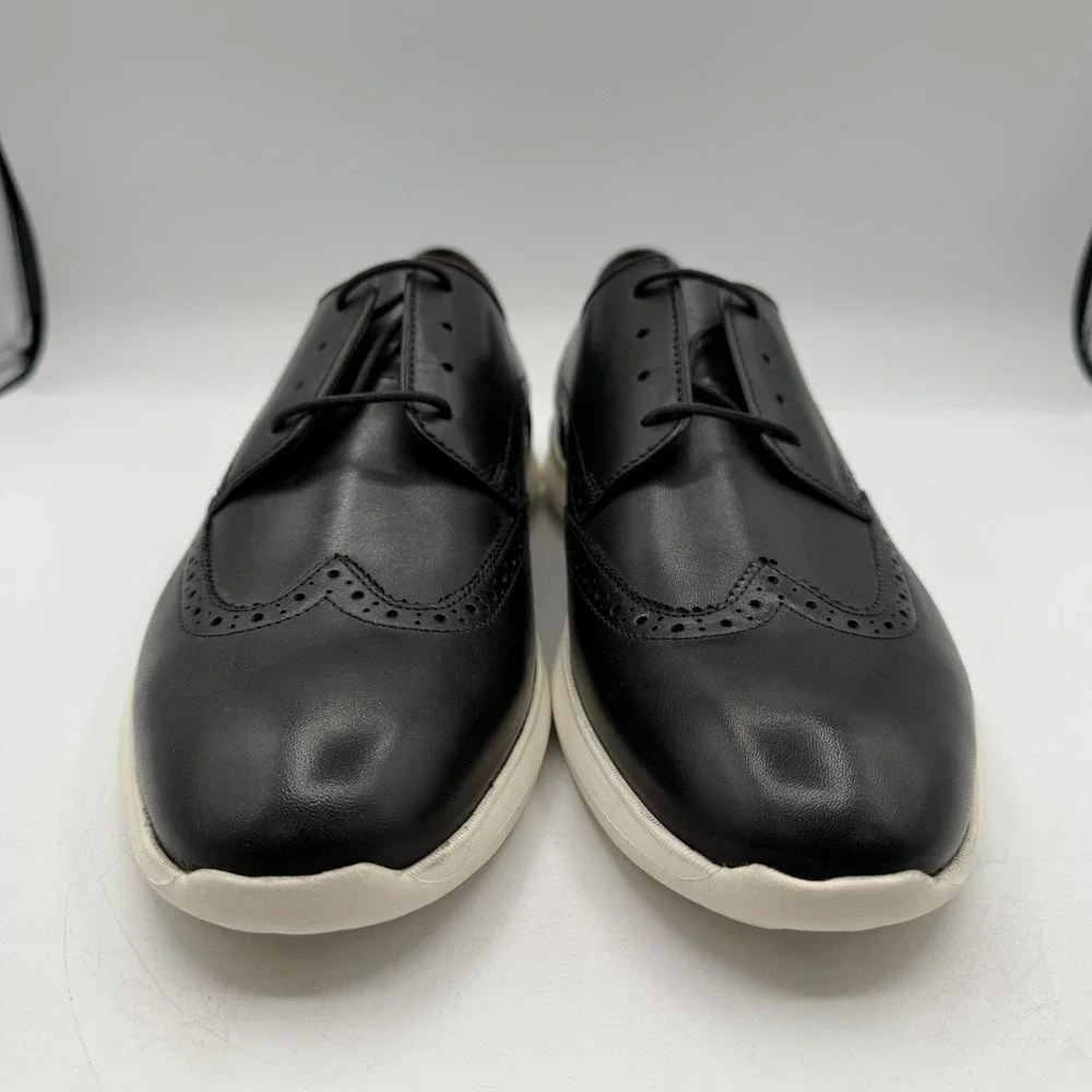 Johnston‎ & Murphy Wingtip Shoes Mens 9.5 M Black Sheepskin Lightweight Trufoam